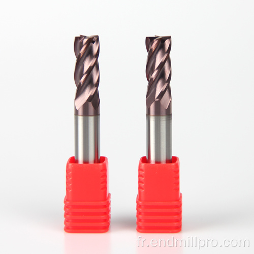 Outils CNC de fraise en bout carrée en carbure monobloc à 4 cannelures